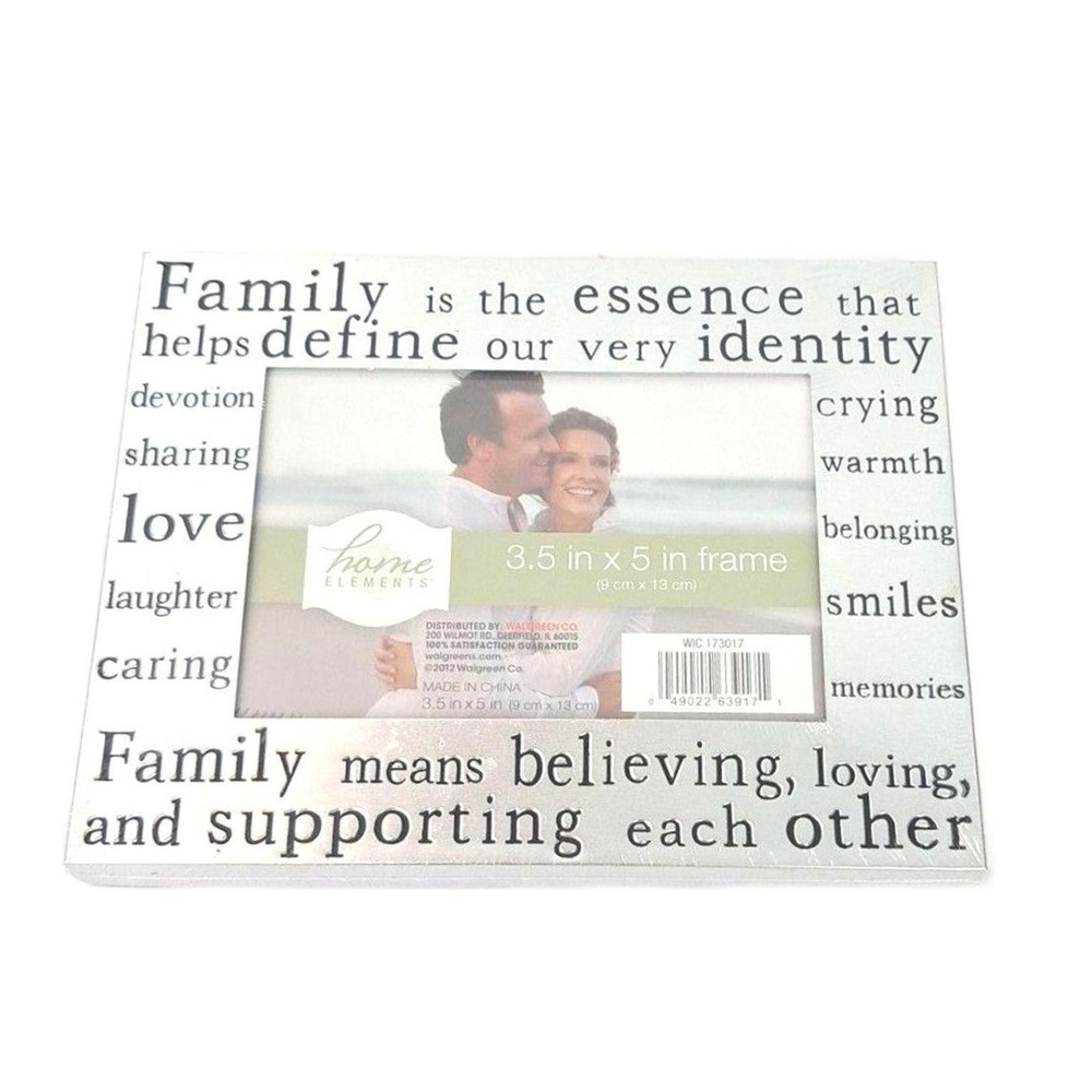 Home Elements Family  Silver Picture Frame 3.5x5 New Sealed WIC173017